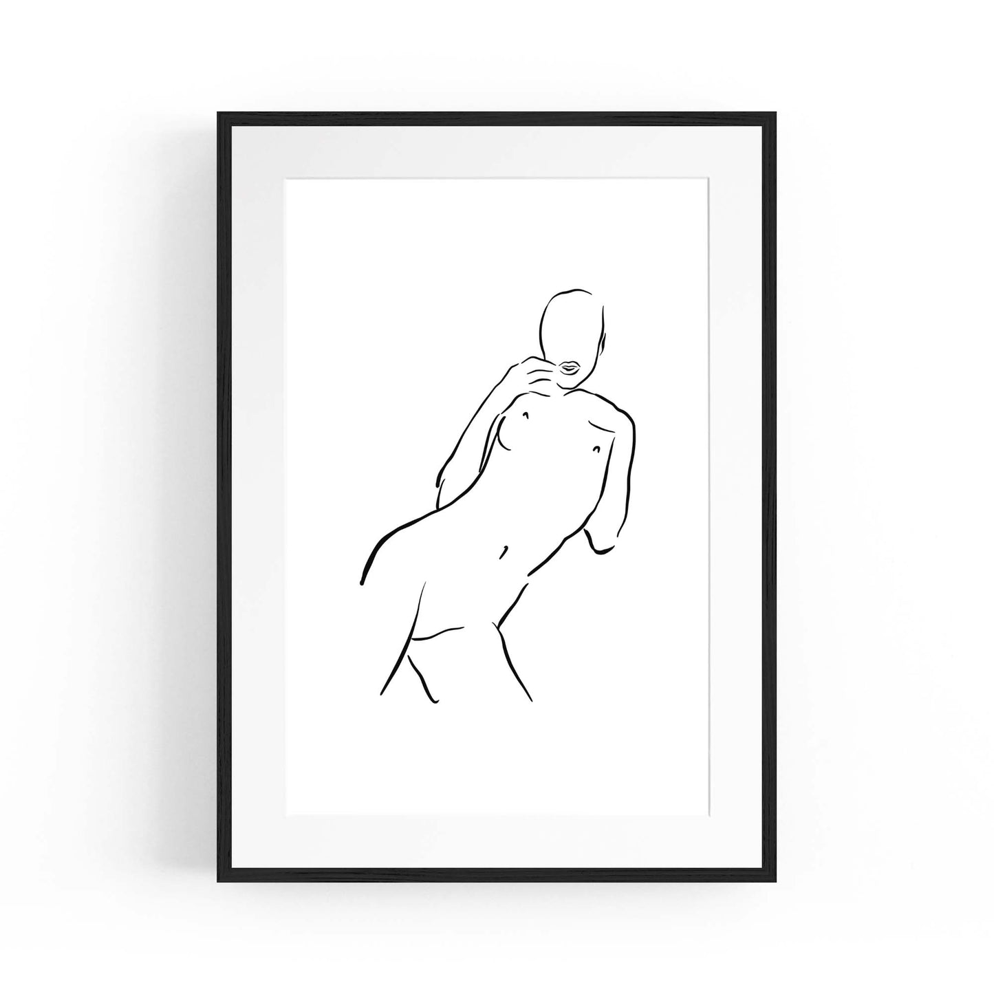 Nude Minimal Female Body Line Abstract Wall Art - The Affordable Art Company