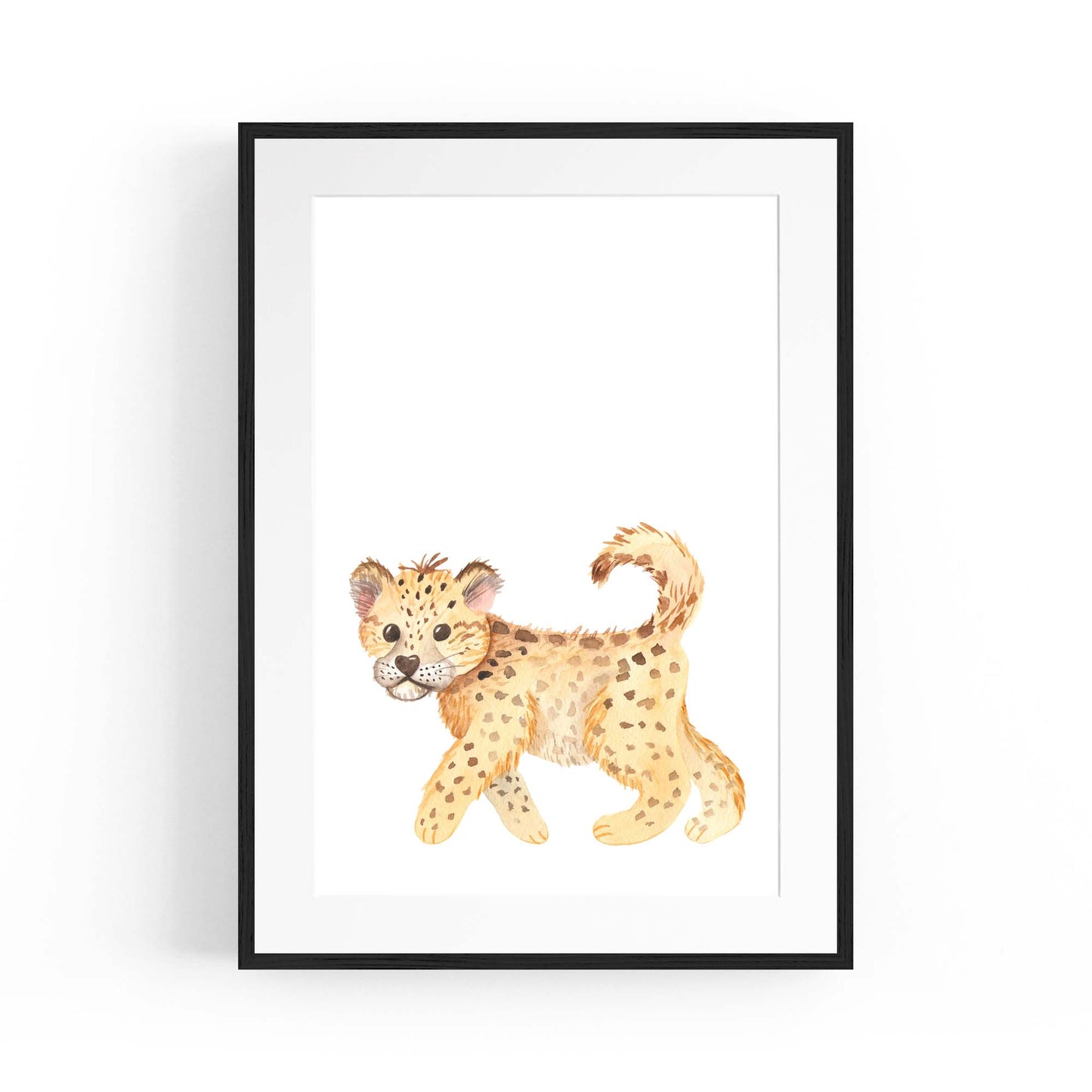 Cartoon Leopard Cute Nursery Baby Animal Art #1 - The Affordable Art Company