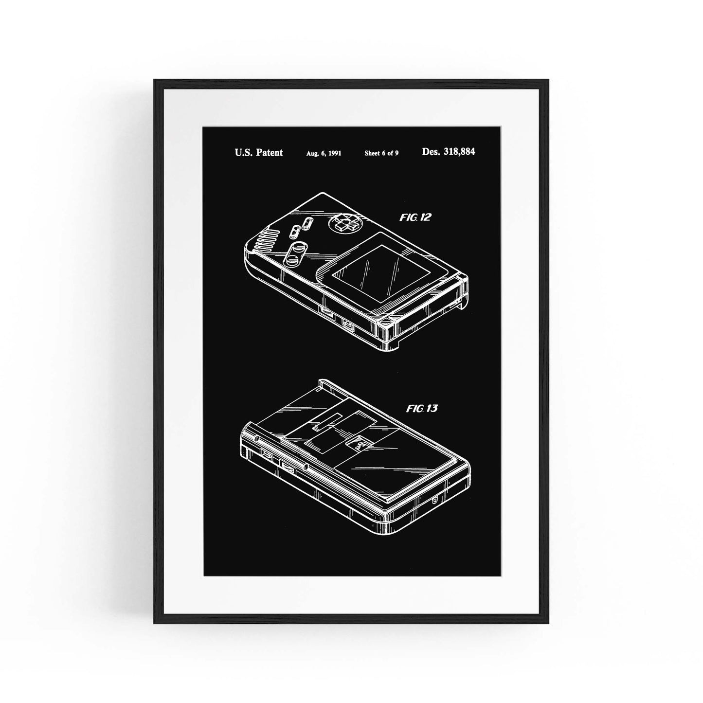 Vintage Game Boy Patent Gift Wall Art #1 - The Affordable Art Company