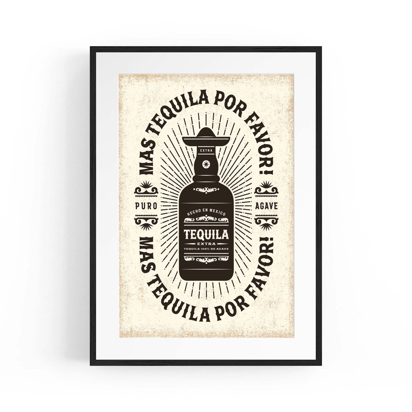 Tequila Vintage Advert Bar Pub Hotel Wall Art - The Affordable Art Company