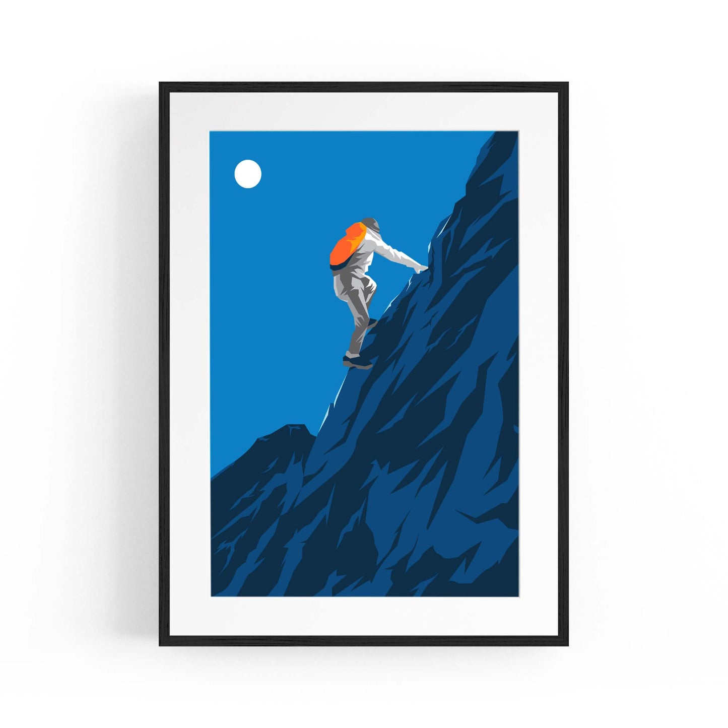 Retro Mountain Climbing Winter Sports Wall Art #1 - The Affordable Art Company