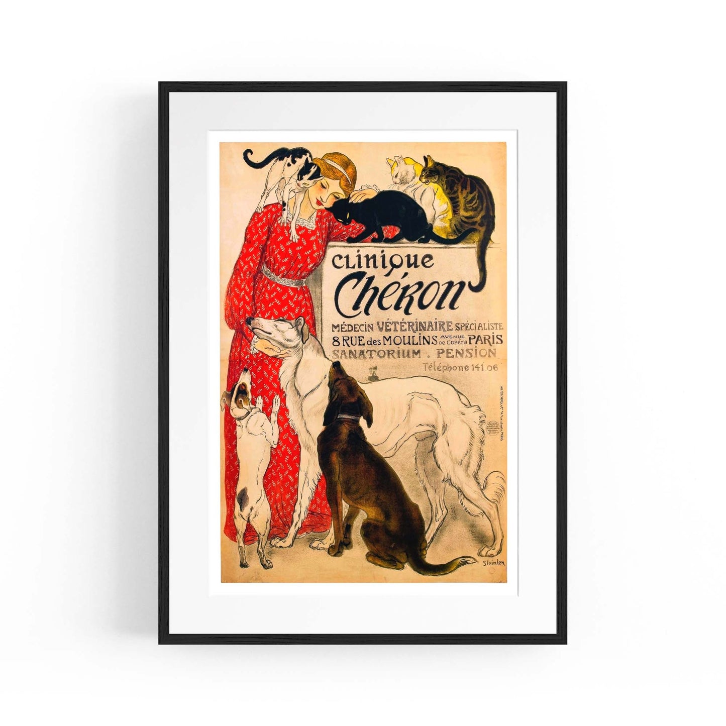French Cheron Animal Vintage Advert Wall Art - The Affordable Art Company