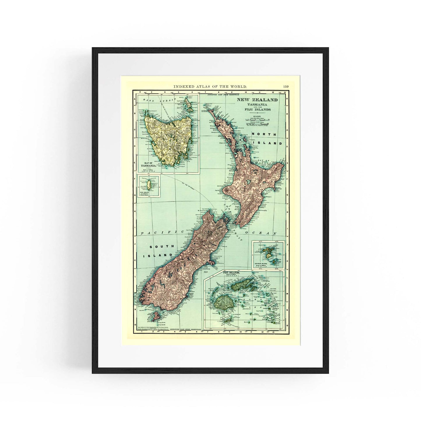 New Zealand Vintage Map Old Wall Art - The Affordable Art Company