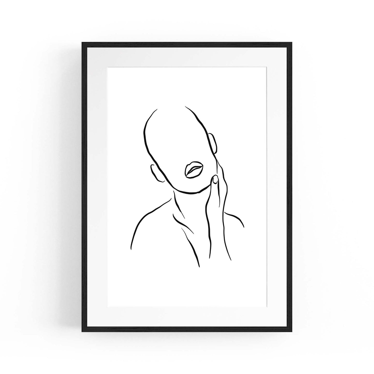 Thoughtful Female Minimal Line Drawing Wall Art - The Affordable Art Company