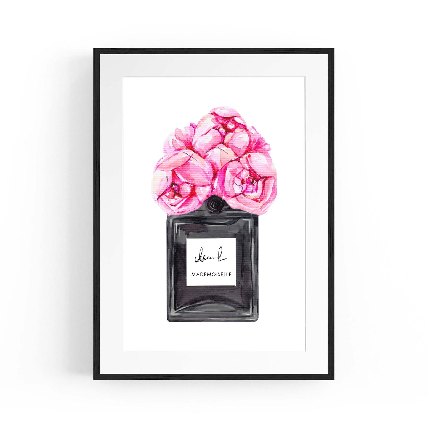 Pink Floral Perfume Bottle Fashion Flowers Wall Art #4 - The Affordable Art Company