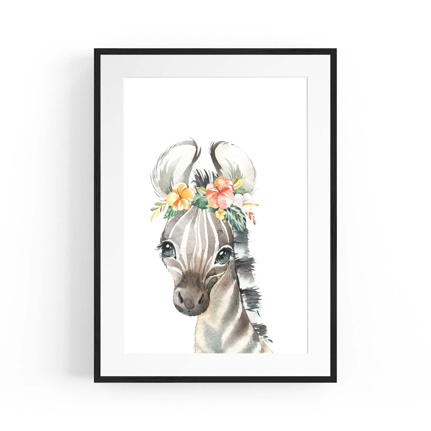 Cute Baby Zebra Nursery Animal Gift Wall Art - The Affordable Art Company