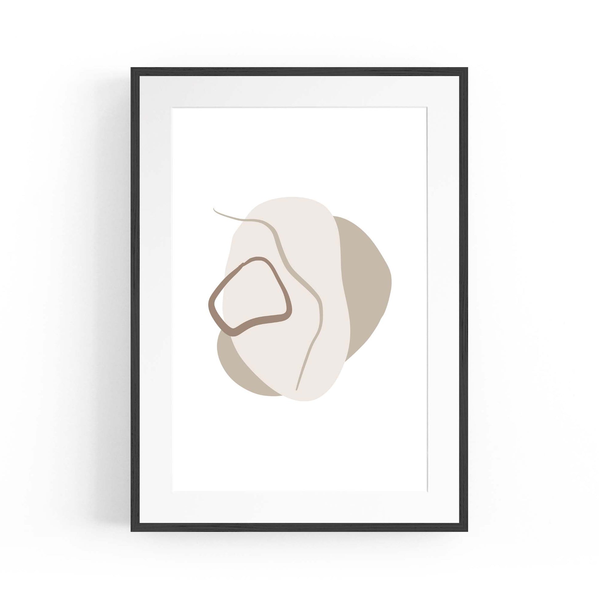 Minimal Black & White Shapes Abstract Wall Art #3 - The Affordable Art Company