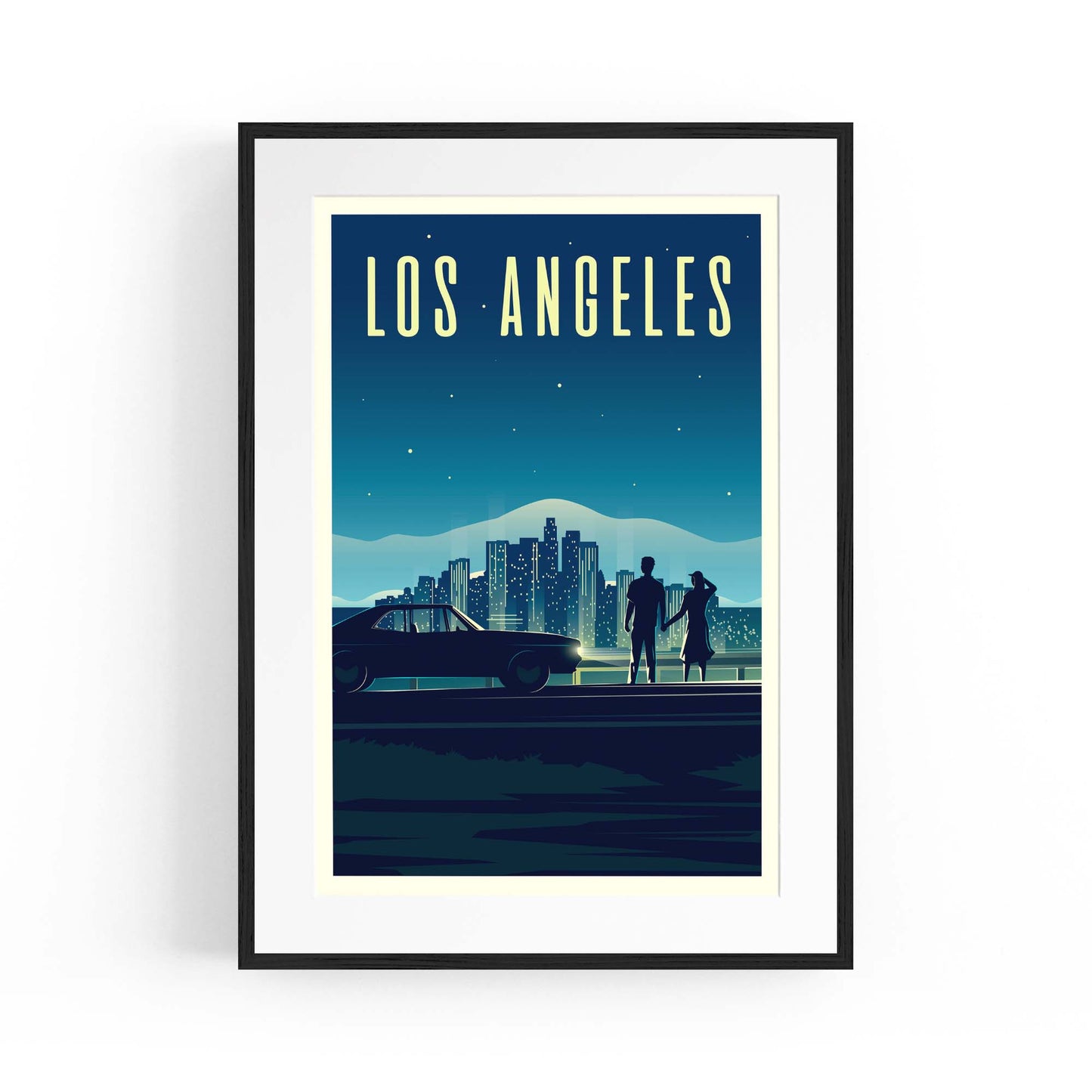 Retro Los Angeles California Travel Vintage Wall Art - The Affordable Art Company