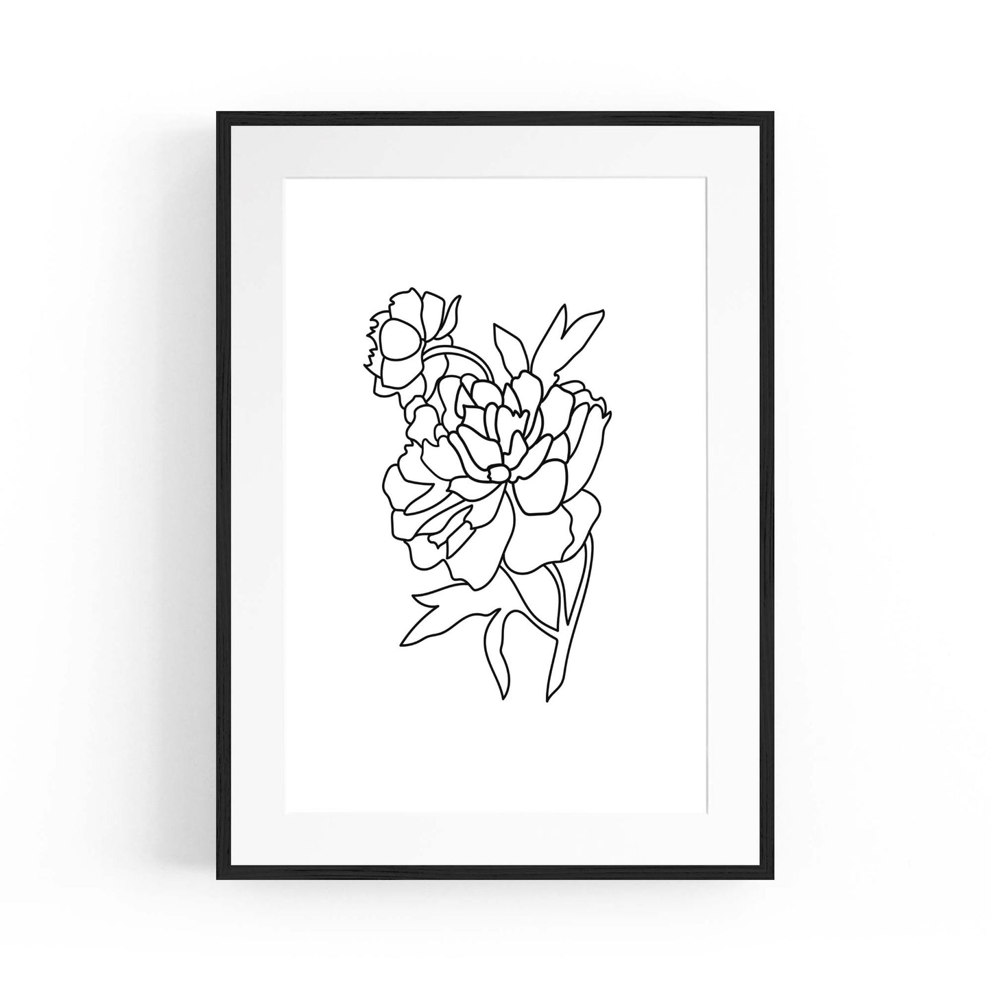 Minimal Flower Line Drawing Abstract Wall Art #4 - The Affordable Art Company