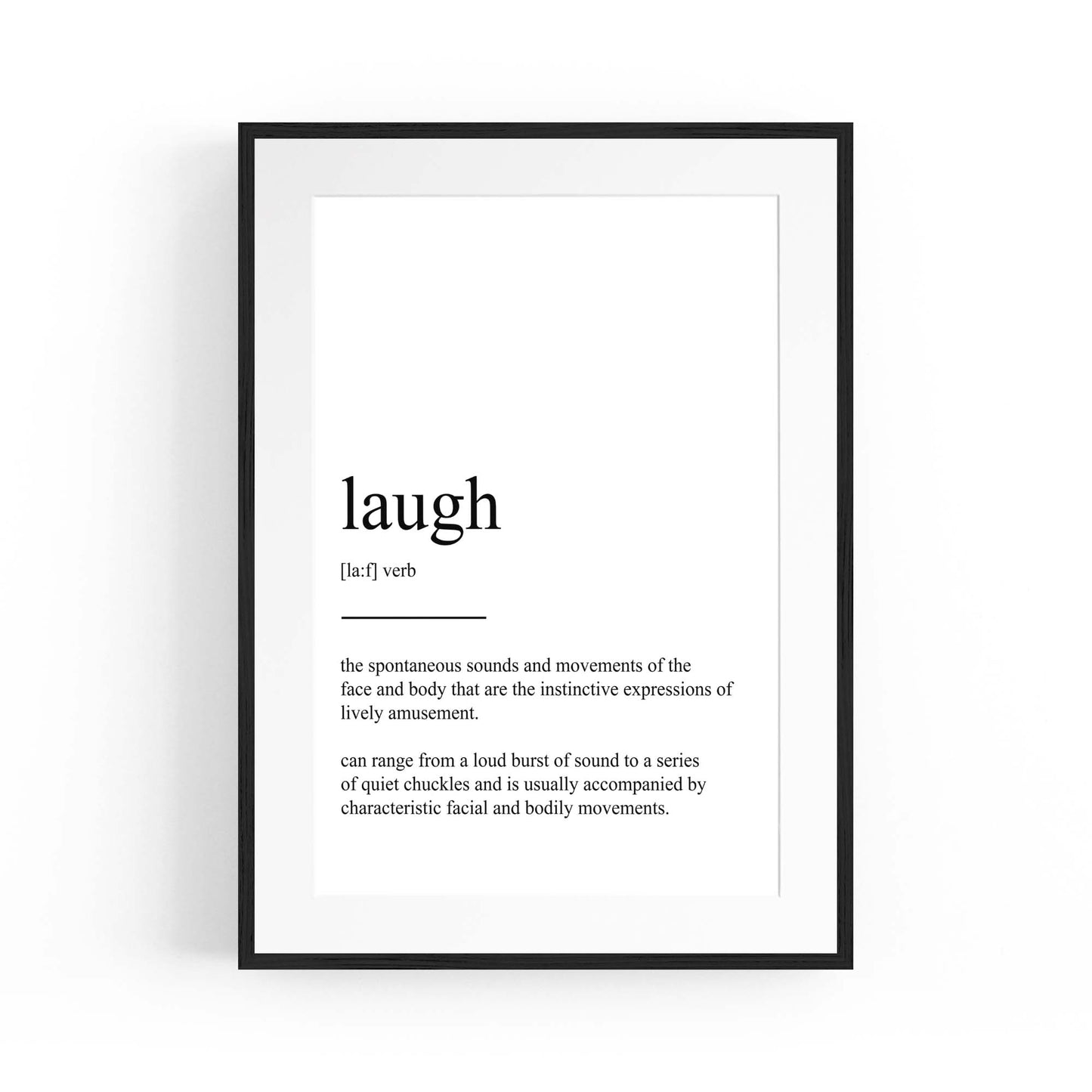 Dictionary Definition "Laugh" Bedroom Wall Art - The Affordable Art Company