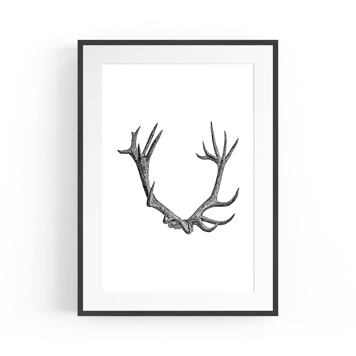 Antlers Hunting Drawing Man Cave Wall Art #1 - The Affordable Art Company