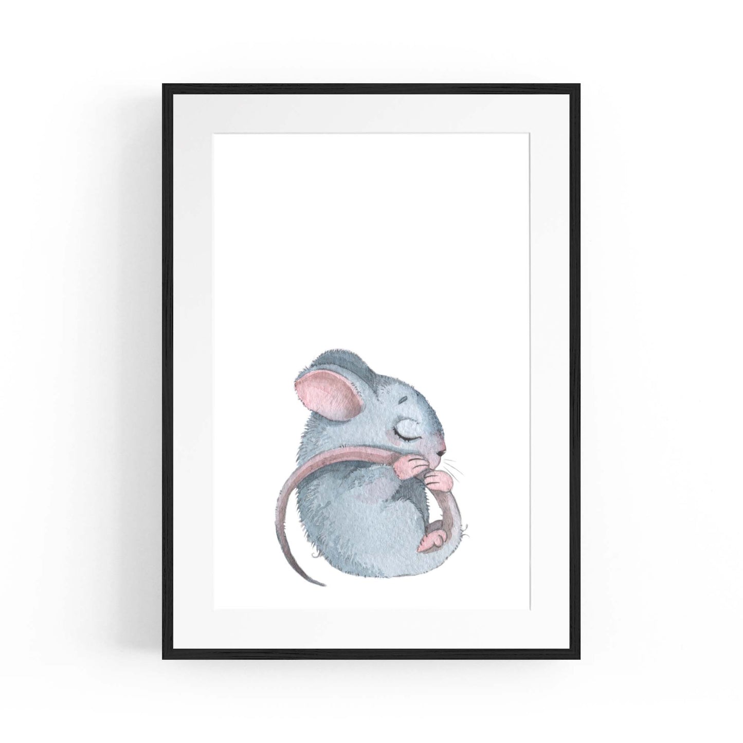 Sleeping Mouse Cartoon Animal Nursery Wall Art #1 - The Affordable Art Company