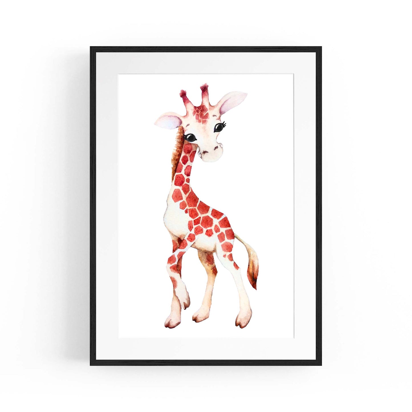 Cartoon Giraffe Cute Nursery Baby Animal Wall Art #1 - The Affordable Art Company