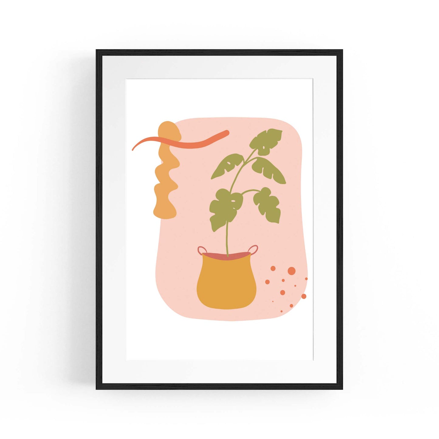 Abstract House Plant Minimal Living Room Wall Art #1 - The Affordable Art Company