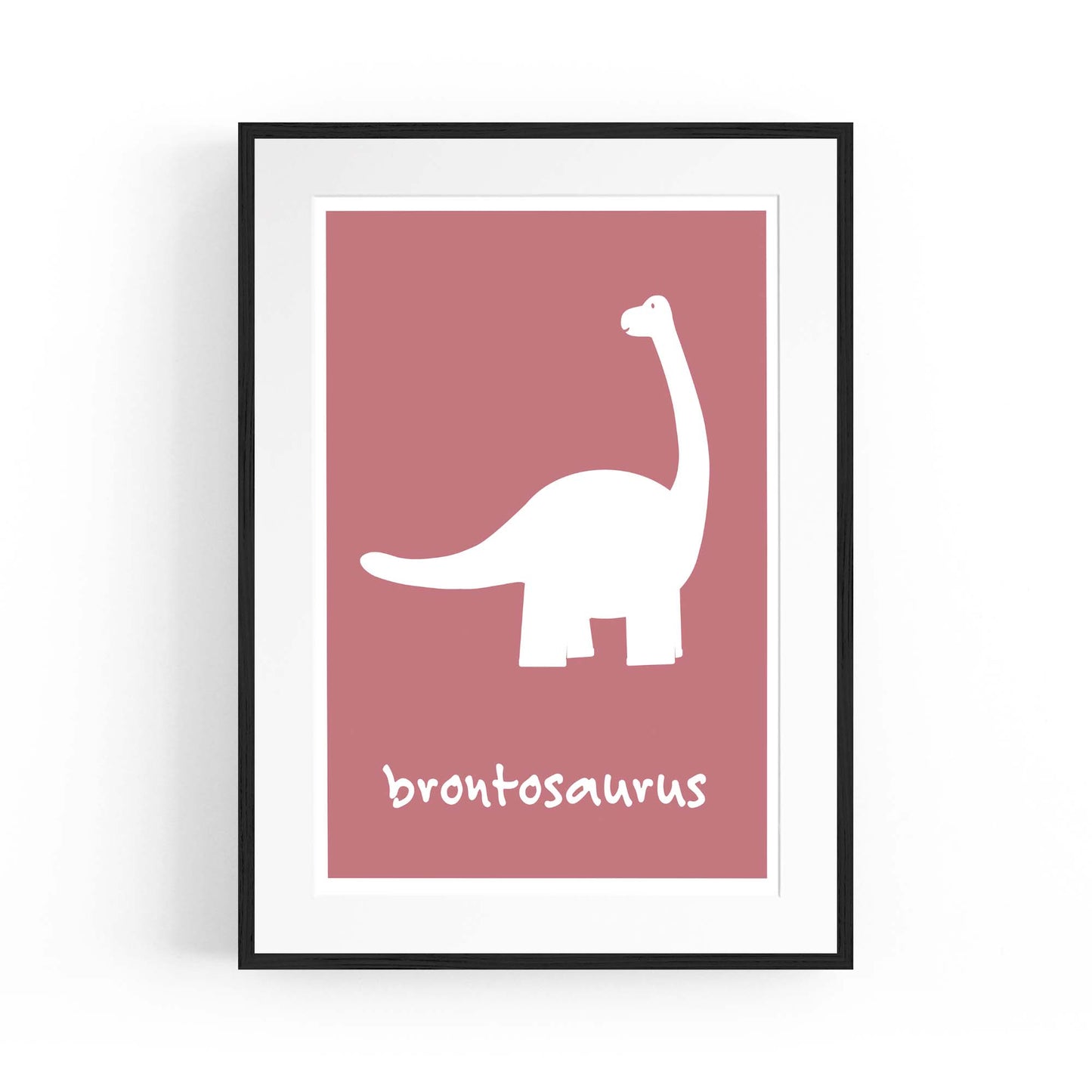 Brontosaurus Red Dinosaur Nursery Boys Bedroom Art - The Affordable Art Company