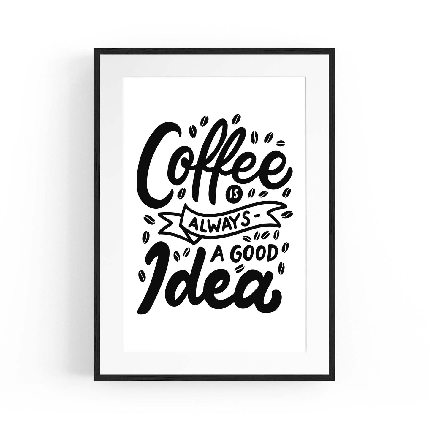 Coffee Quote Minimal Kitchen Cafe Style Wall Art #5 - The Affordable Art Company