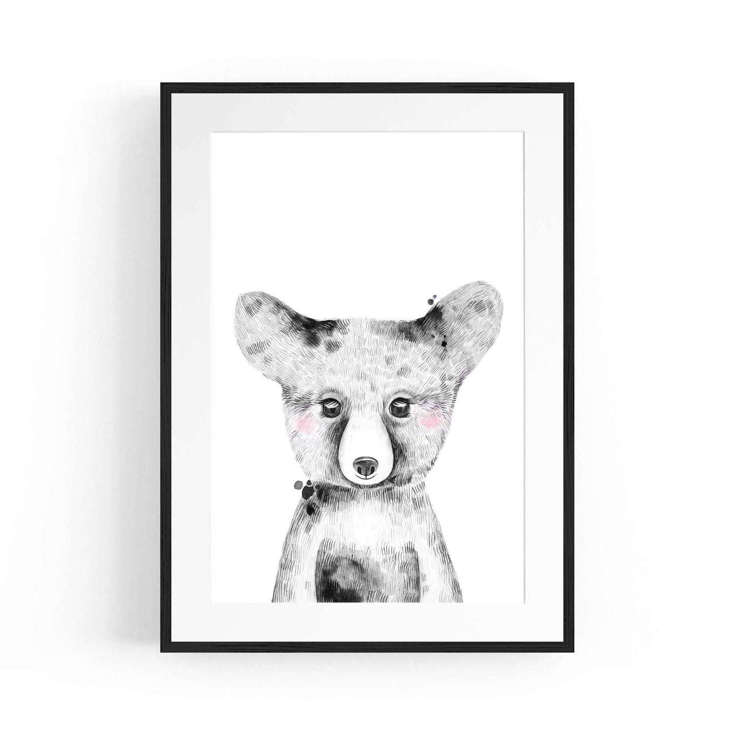 Cute Blushing Baby Bear Nursery Animal Wall Art - The Affordable Art Company