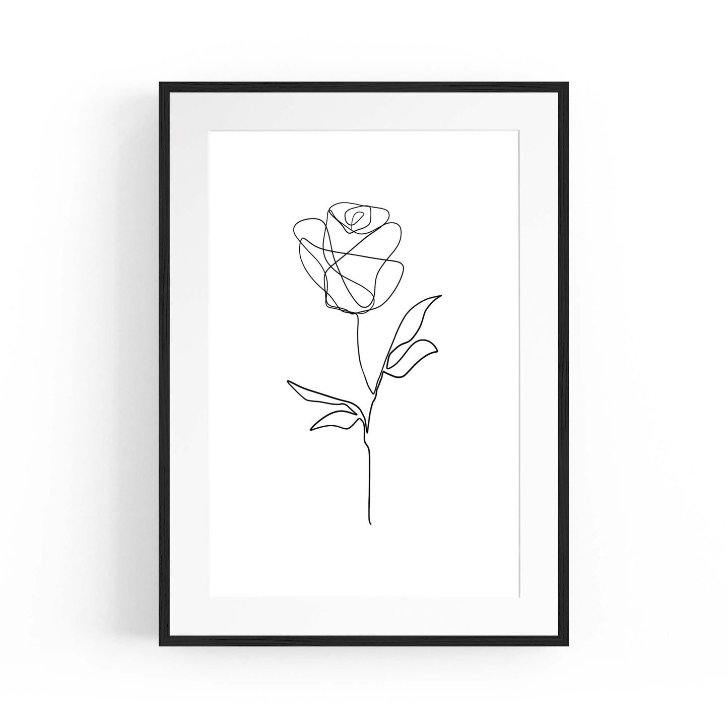 Minimal Line Flower Drawing Wall Art #2 - The Affordable Art Company