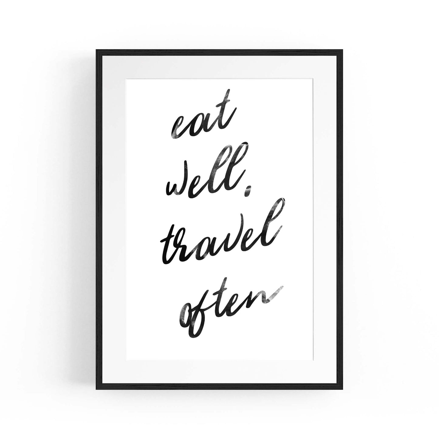 "Eat Well, Travel Often" Bedroom Quote Wall Art - The Affordable Art Company