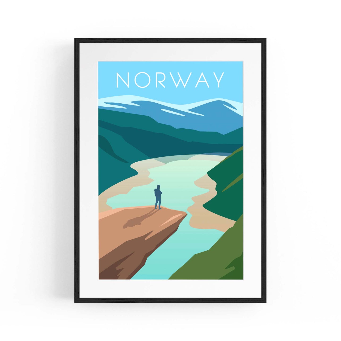 Retro Norway World Travel Vintage Wall Art - The Affordable Art Company