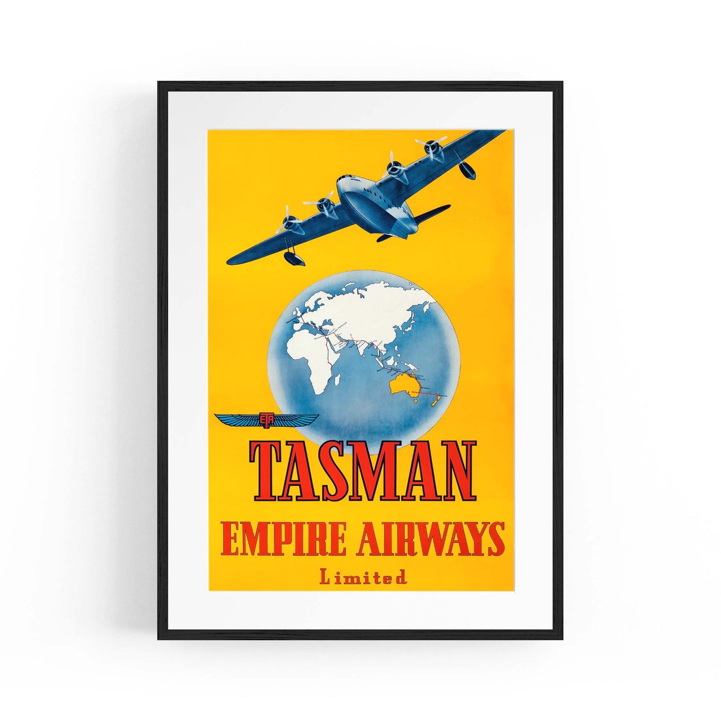 Tasman Empire Airways Vintage Travel Advert Wall Art - The Affordable Art Company