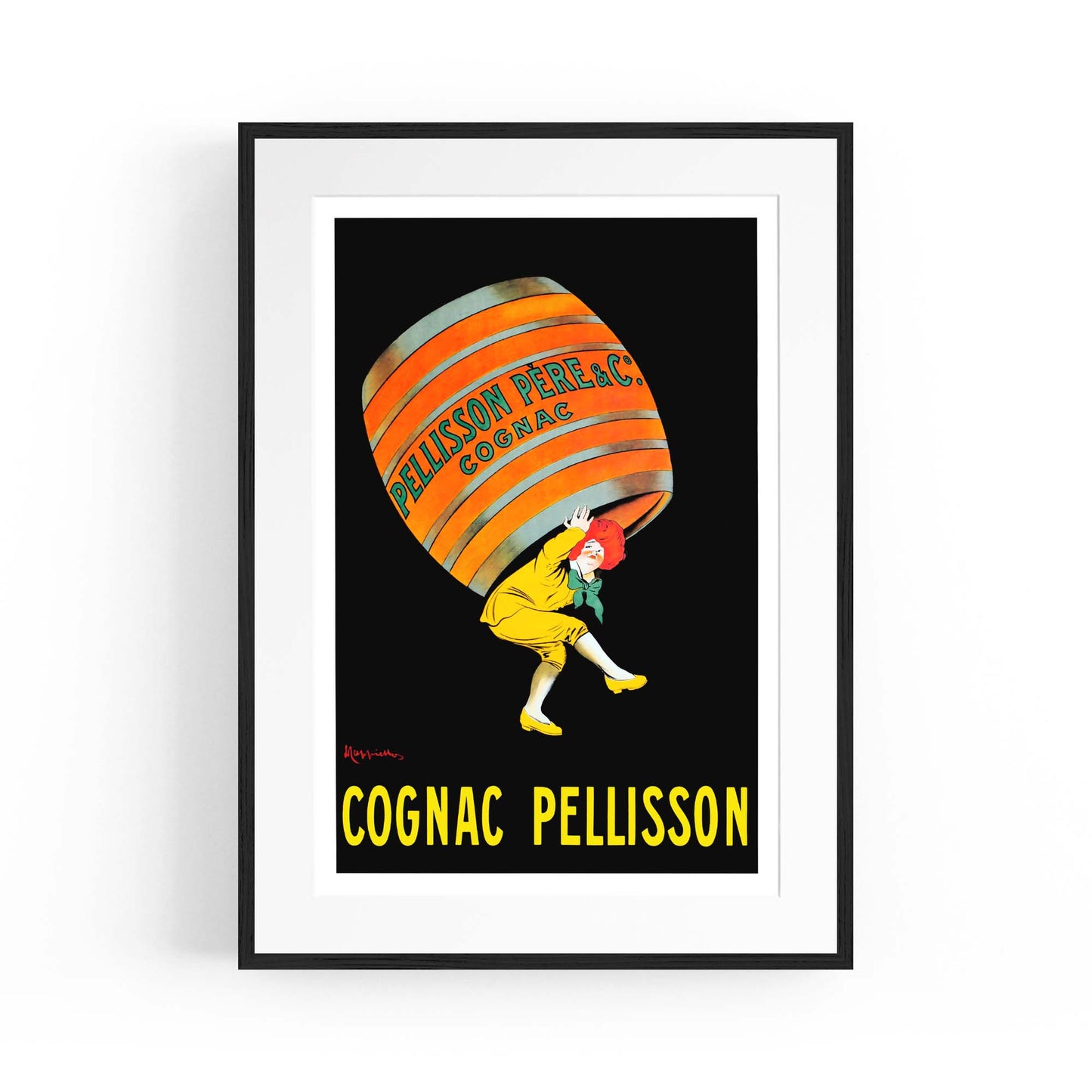 Cognac Pellisson Vintage Drink Advert Wall Art - The Affordable Art Company