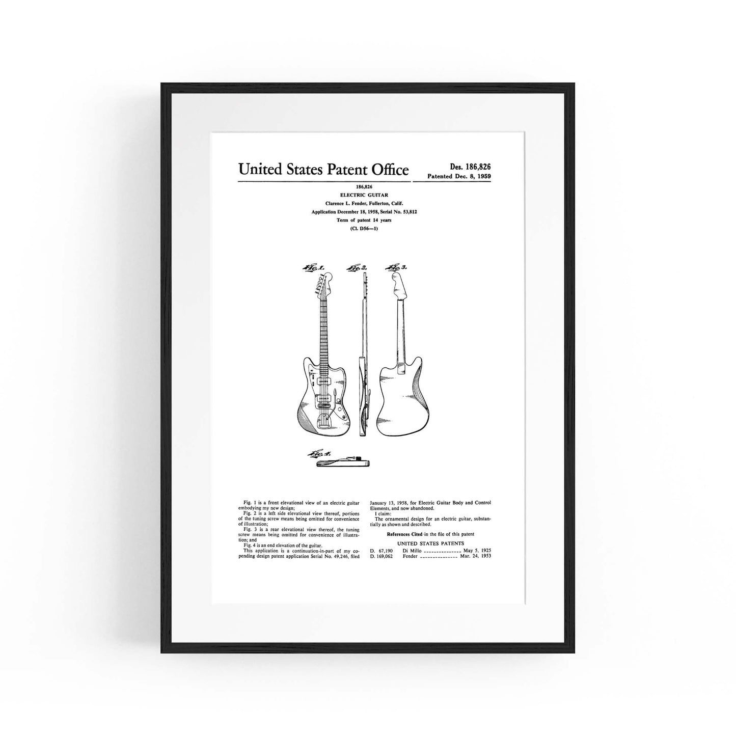 Vintage Guitar Patent Music Wall Art #4 - The Affordable Art Company