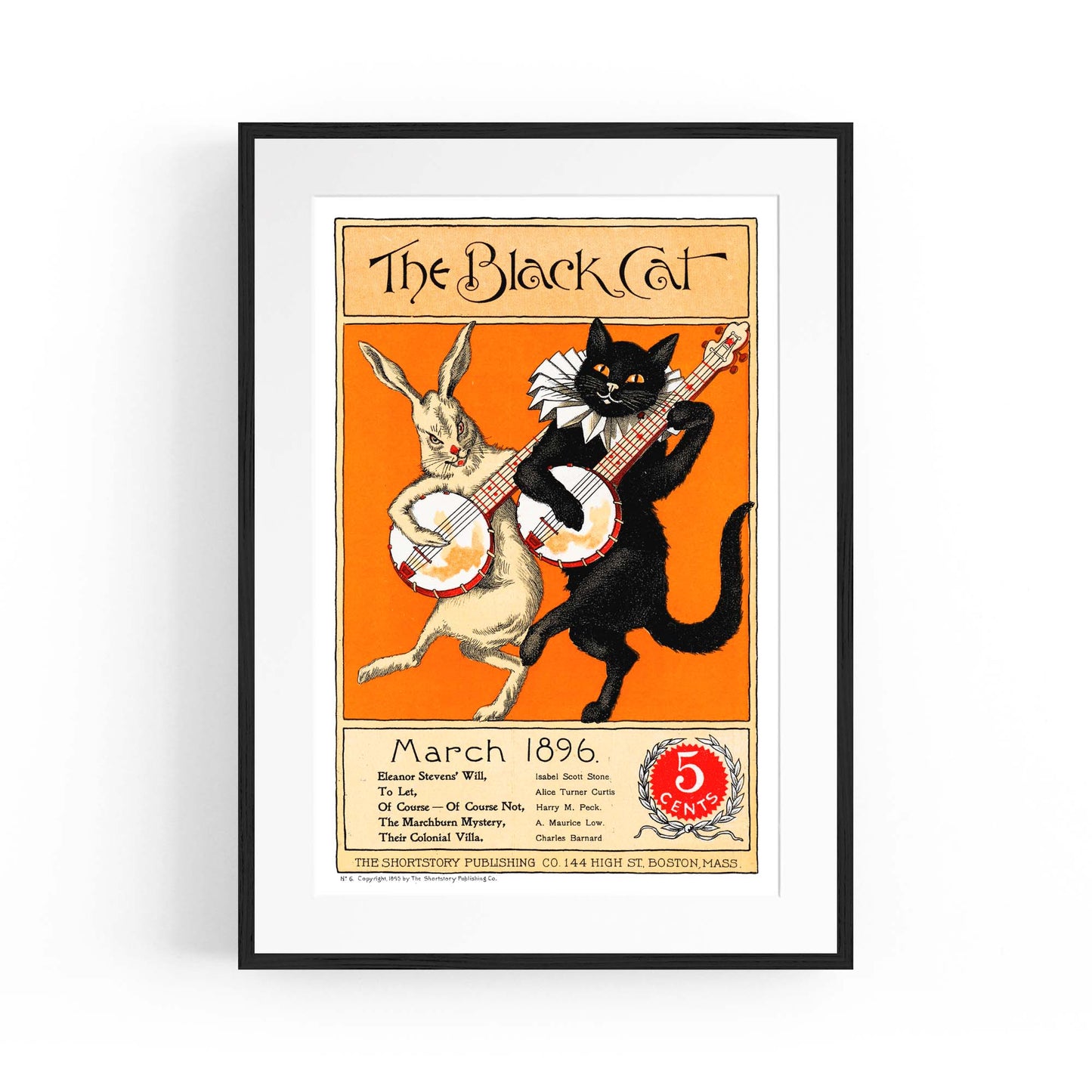 The Black Cat Vintage Cafe Advert Wall Art - The Affordable Art Company