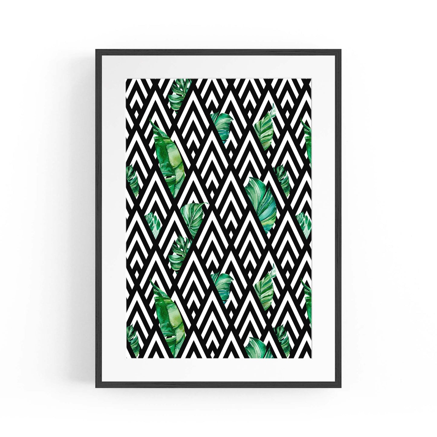 Geometric Nature Abstract Black and White Wall Art - The Affordable Art Company