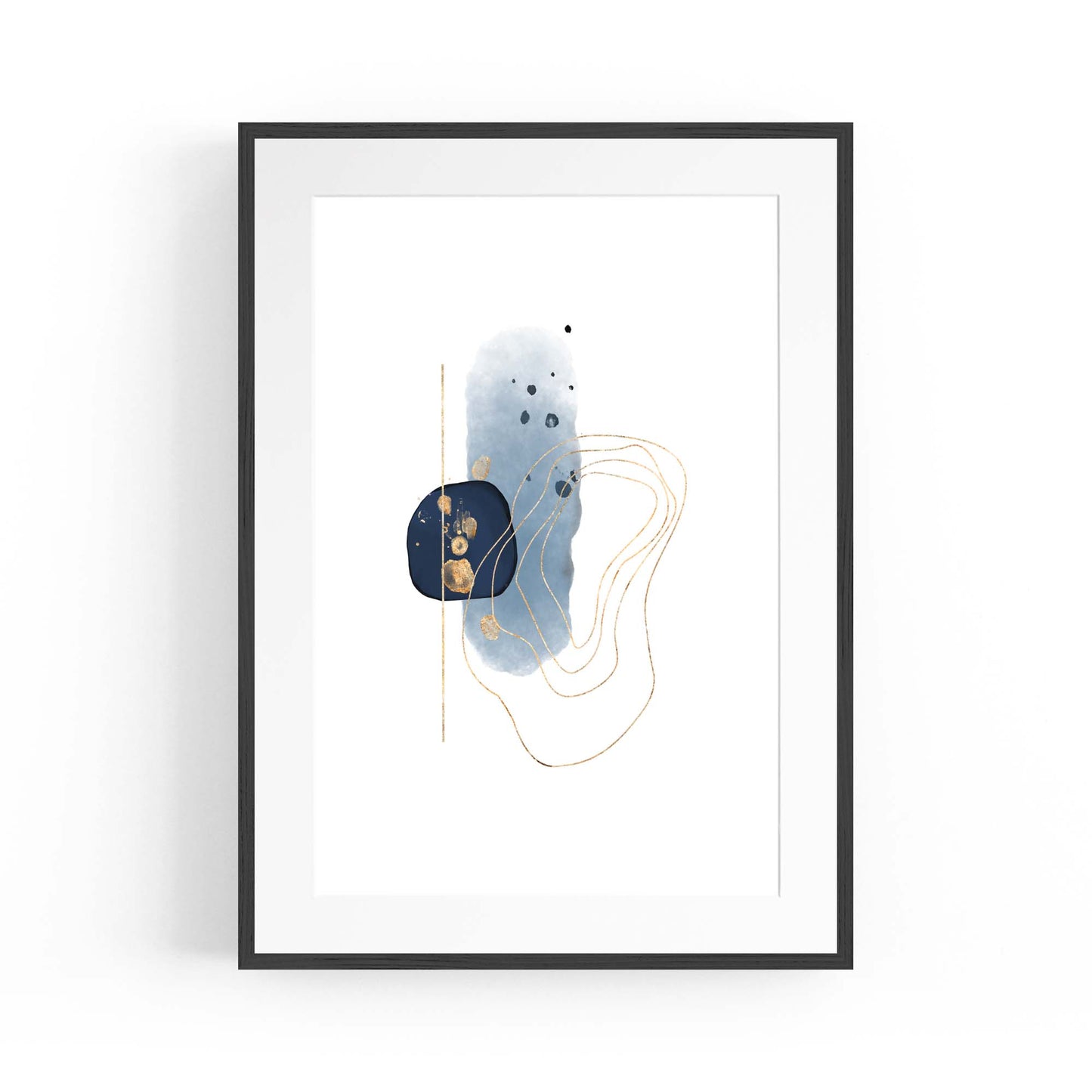Blue Abstract Painting Minimal Modern Wall Art #3 - The Affordable Art Company