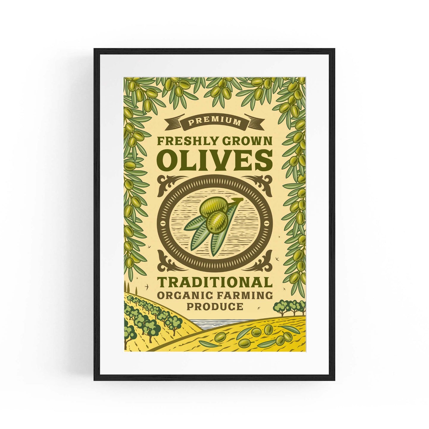 Vintage Olives Farmhouse Kitchen Cafe Wall Art #2 - The Affordable Art Company