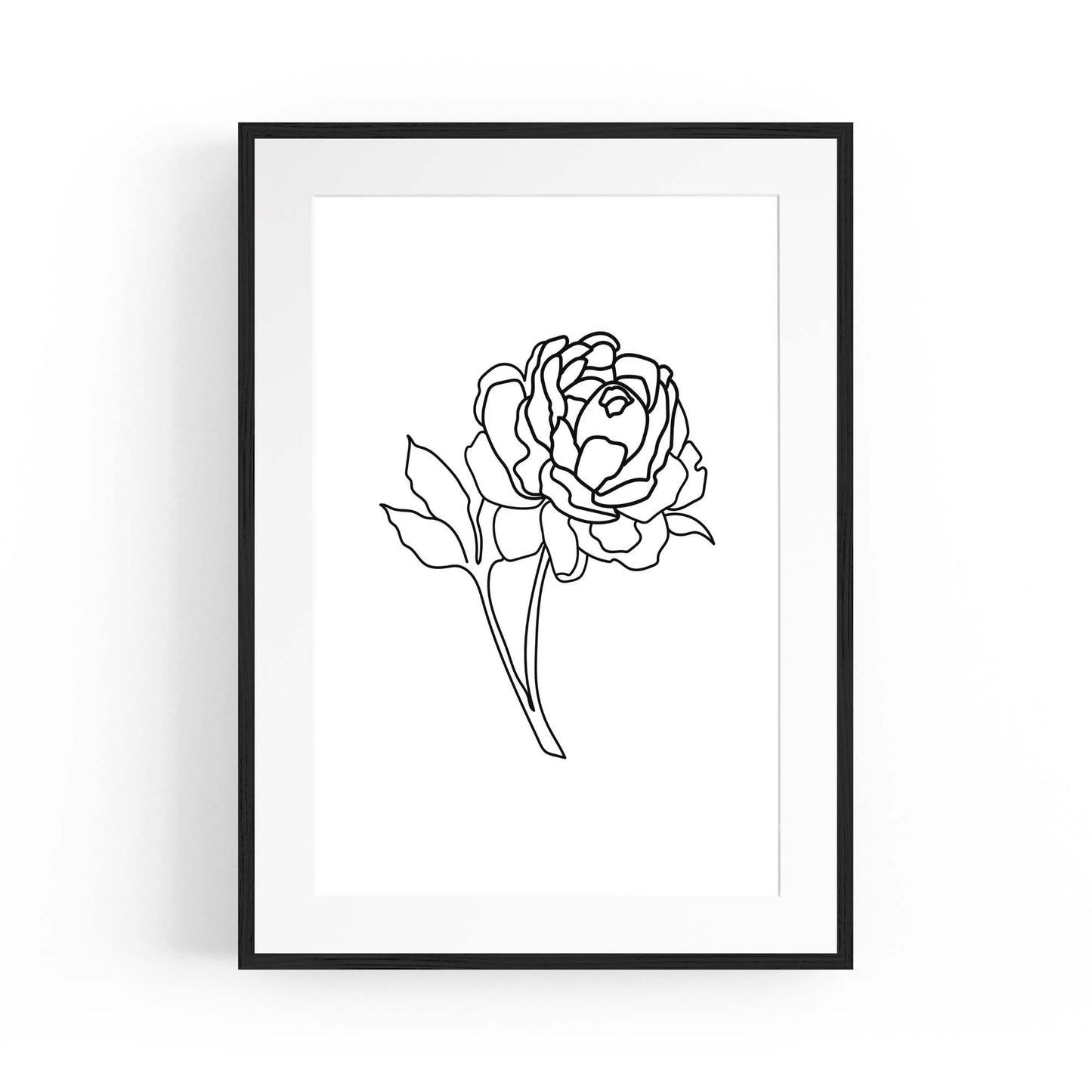 Rose Flower Line Drawing Minimal Kitchen Wall Art #4 - The Affordable Art Company