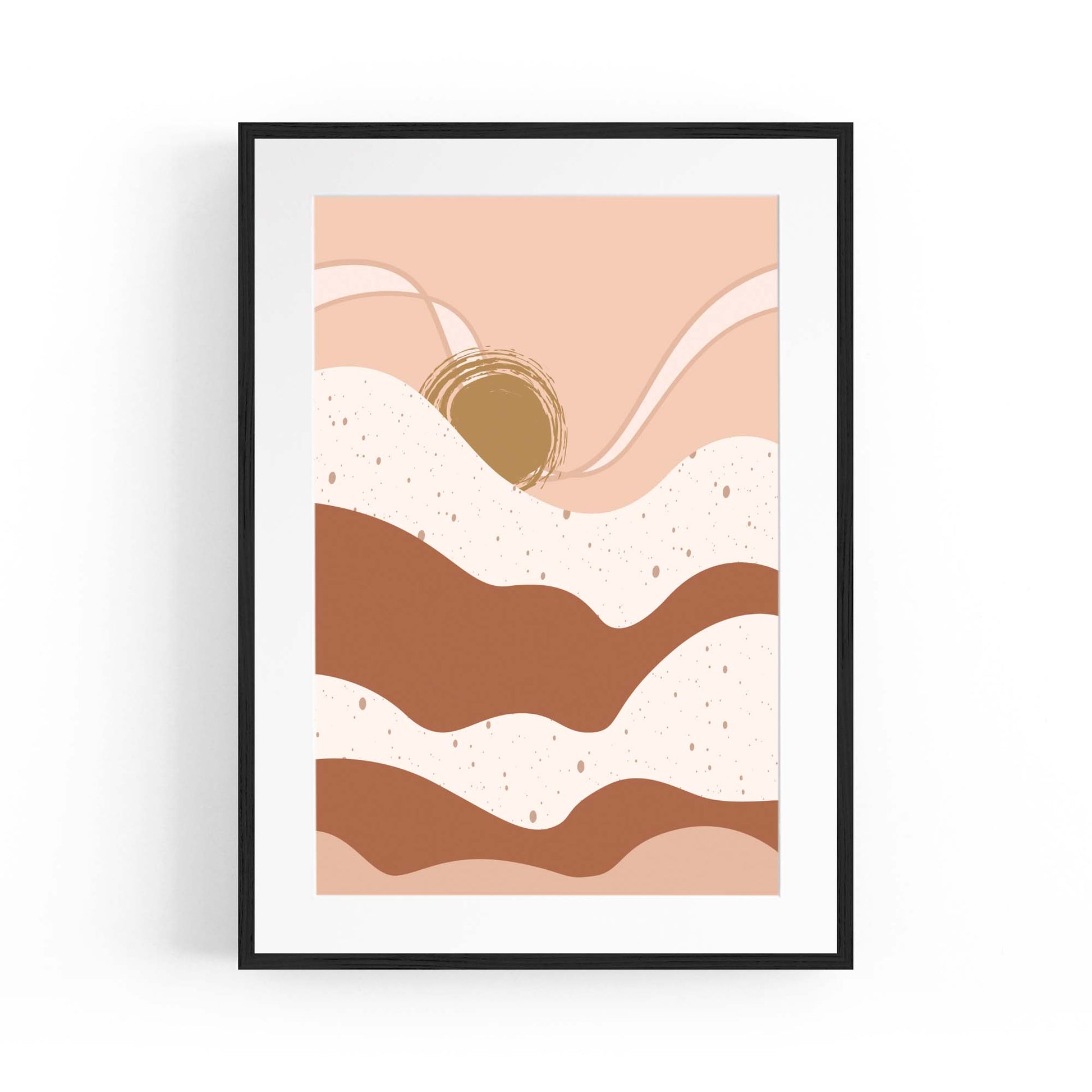 Sunset Abstraction Retro Landscape Wall Art - The Affordable Art Company