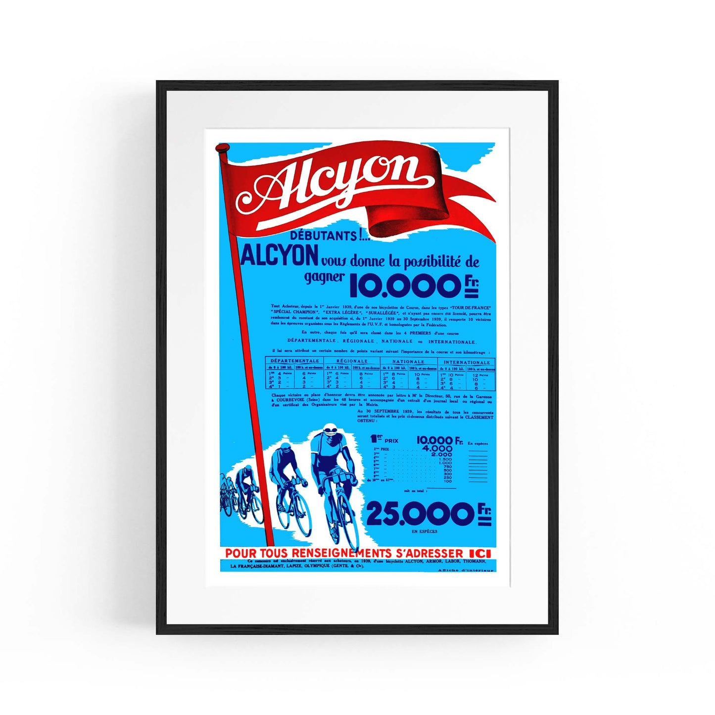 Alcyon Cycling Vintage Advert Wall Art - The Affordable Art Company