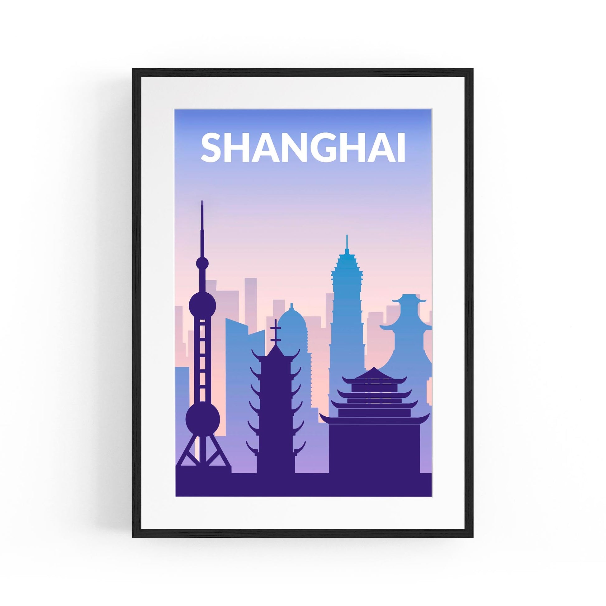 Retro Shanghai China Travel Advert Wall Art - Portsby