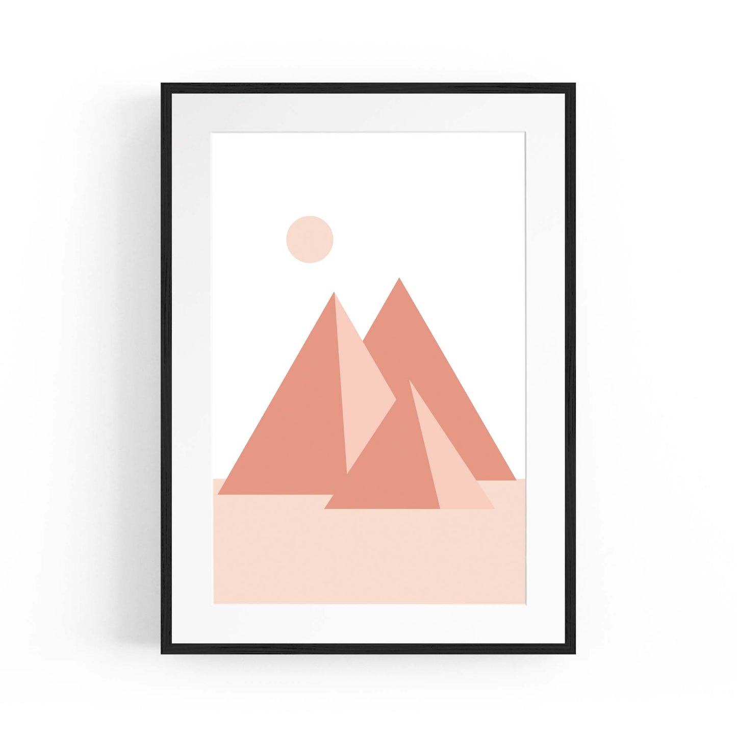 Minimal Pyramids Retro Pink & Pastel Wall Art - The Affordable Art Company