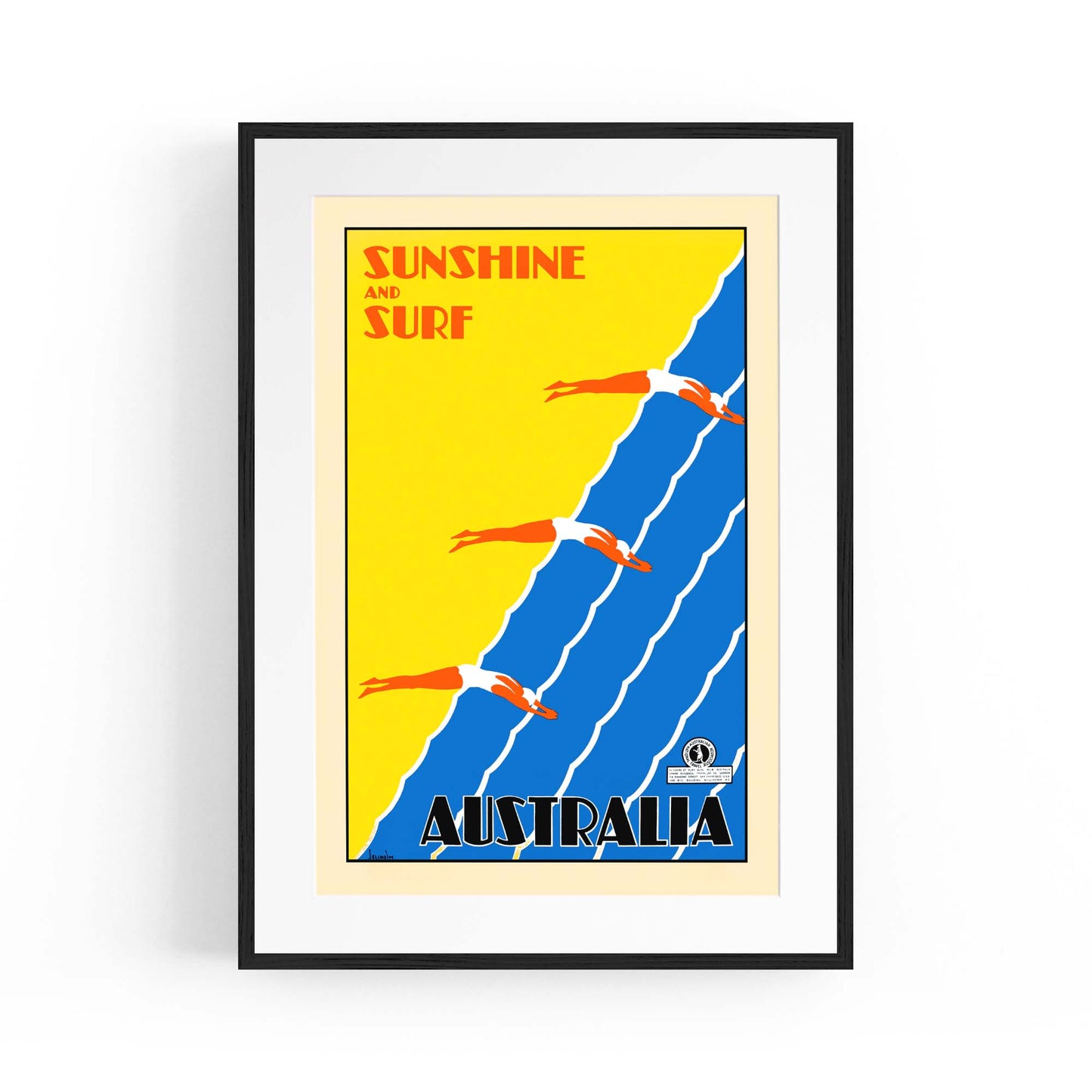 Vintage Sunshine and Surf, Australia Advert Wall Art - The Affordable Art Company