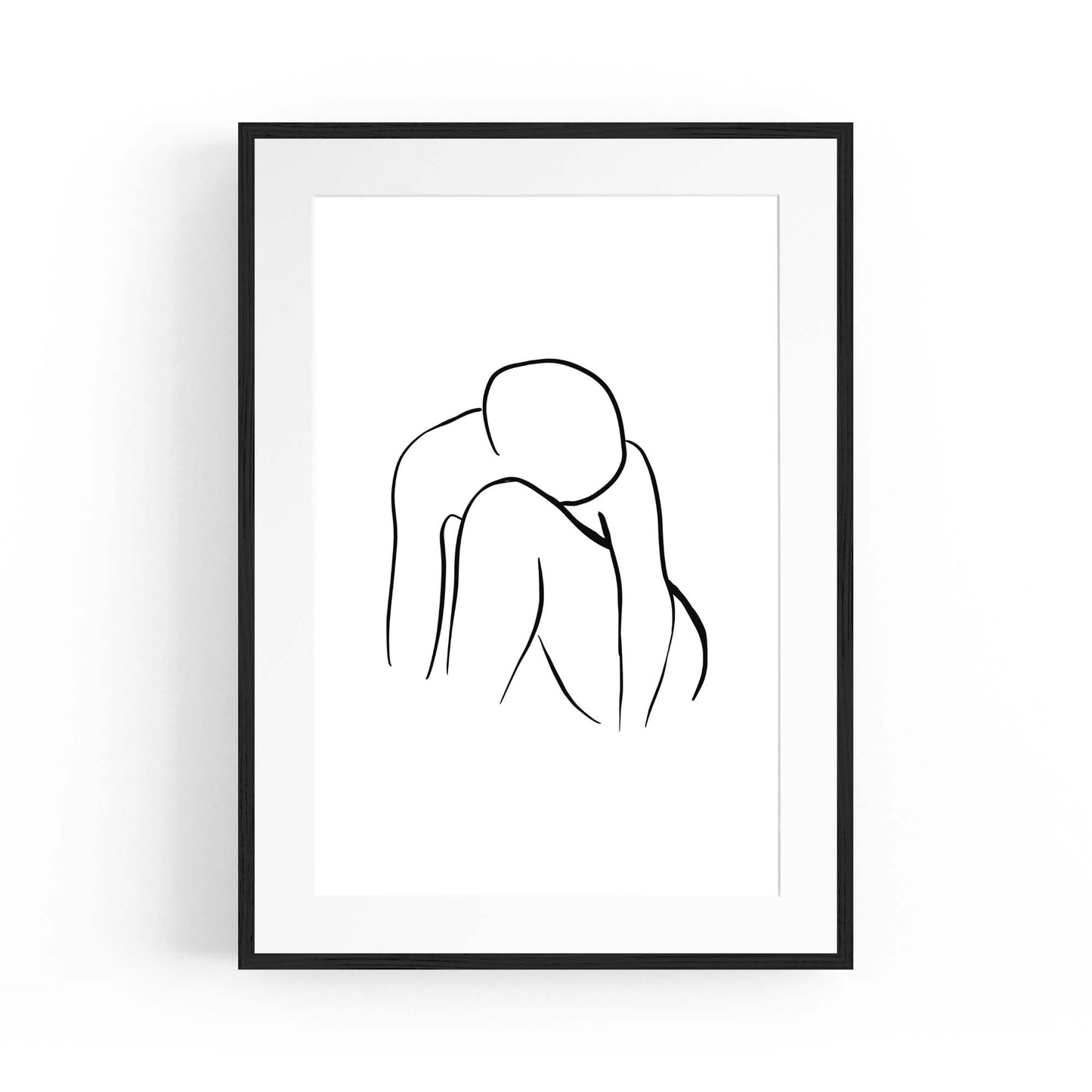 Resting Female Nude Line Drawing Wall Art - The Affordable Art Company