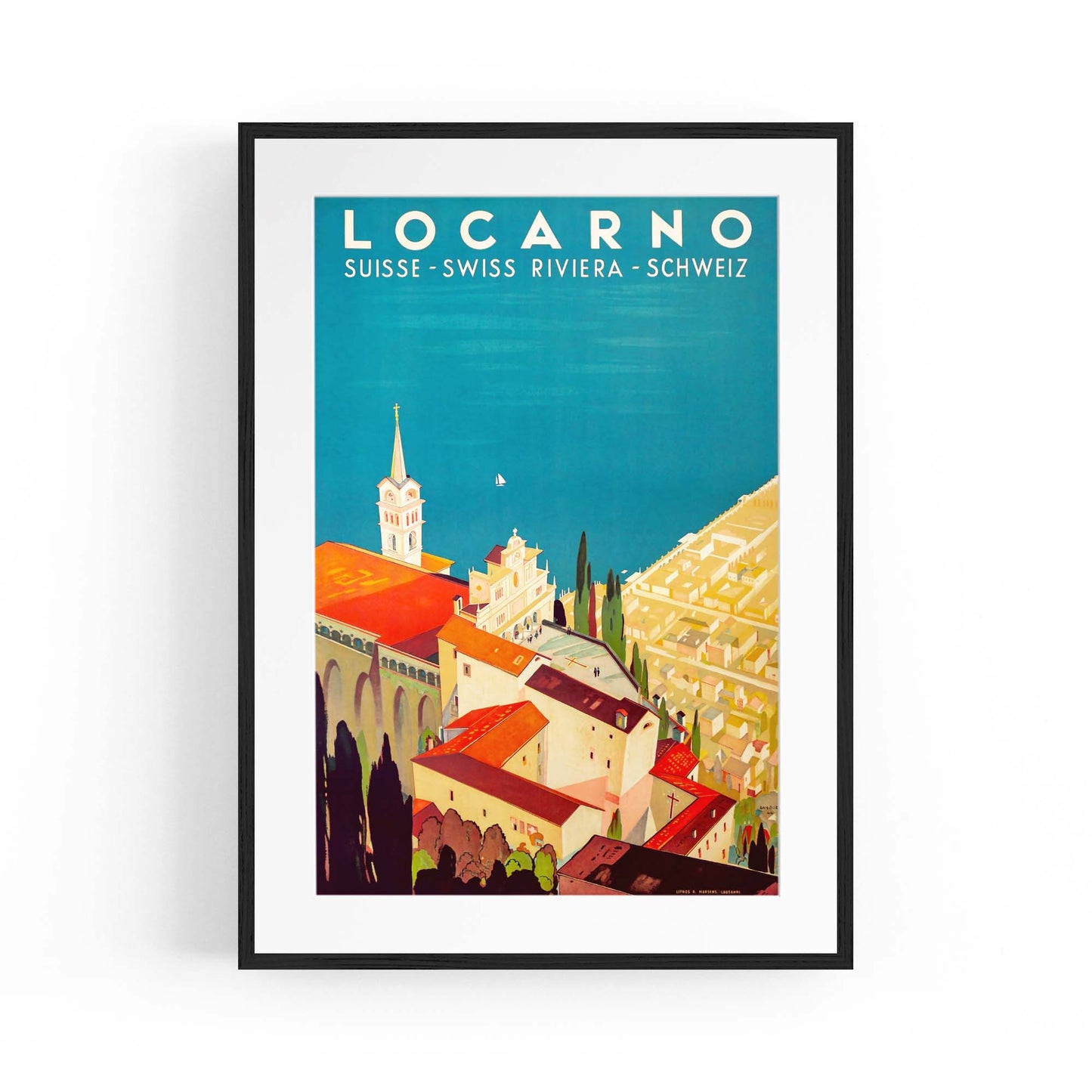 Locarno Switzerland Vintage Travel Advert Wall Art - The Affordable Art Company