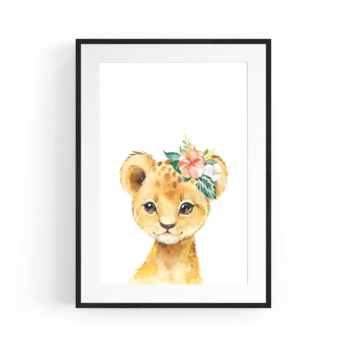 Cute Baby Lion Nursery Animal Gift Wall Art - The Affordable Art Company