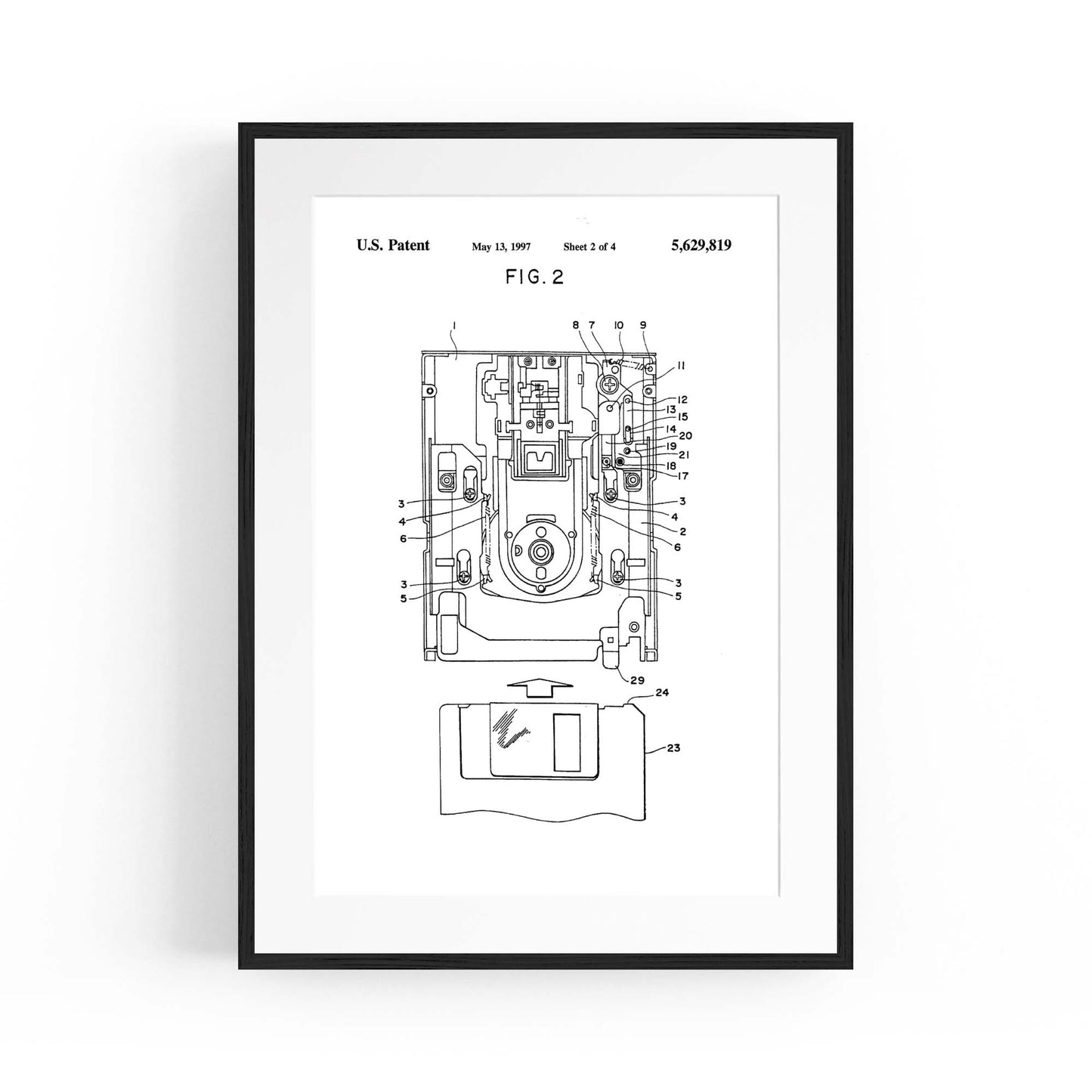 Vintage Floppy Disk Patent Wall Art #2 - The Affordable Art Company