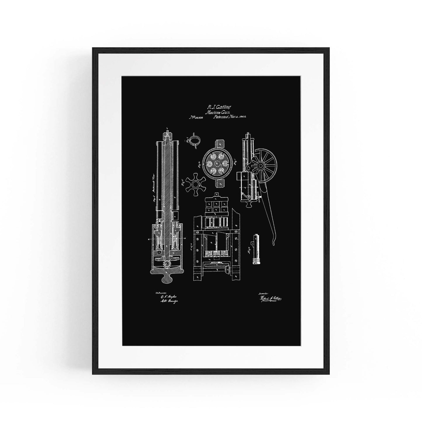 Vintage Machine Gun Patent Wall Art #1 - The Affordable Art Company