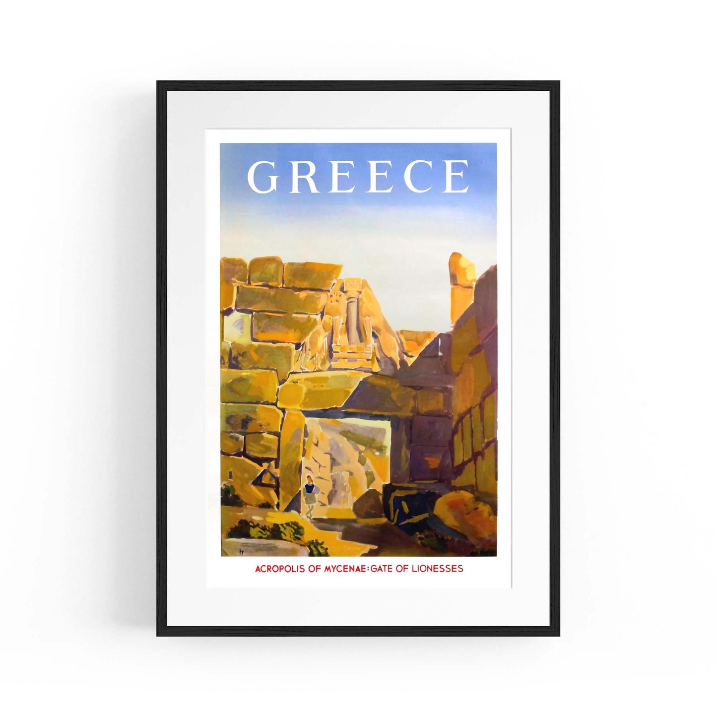 Mycenae Greece Vintage Travel Advert Wall Art - The Affordable Art Company