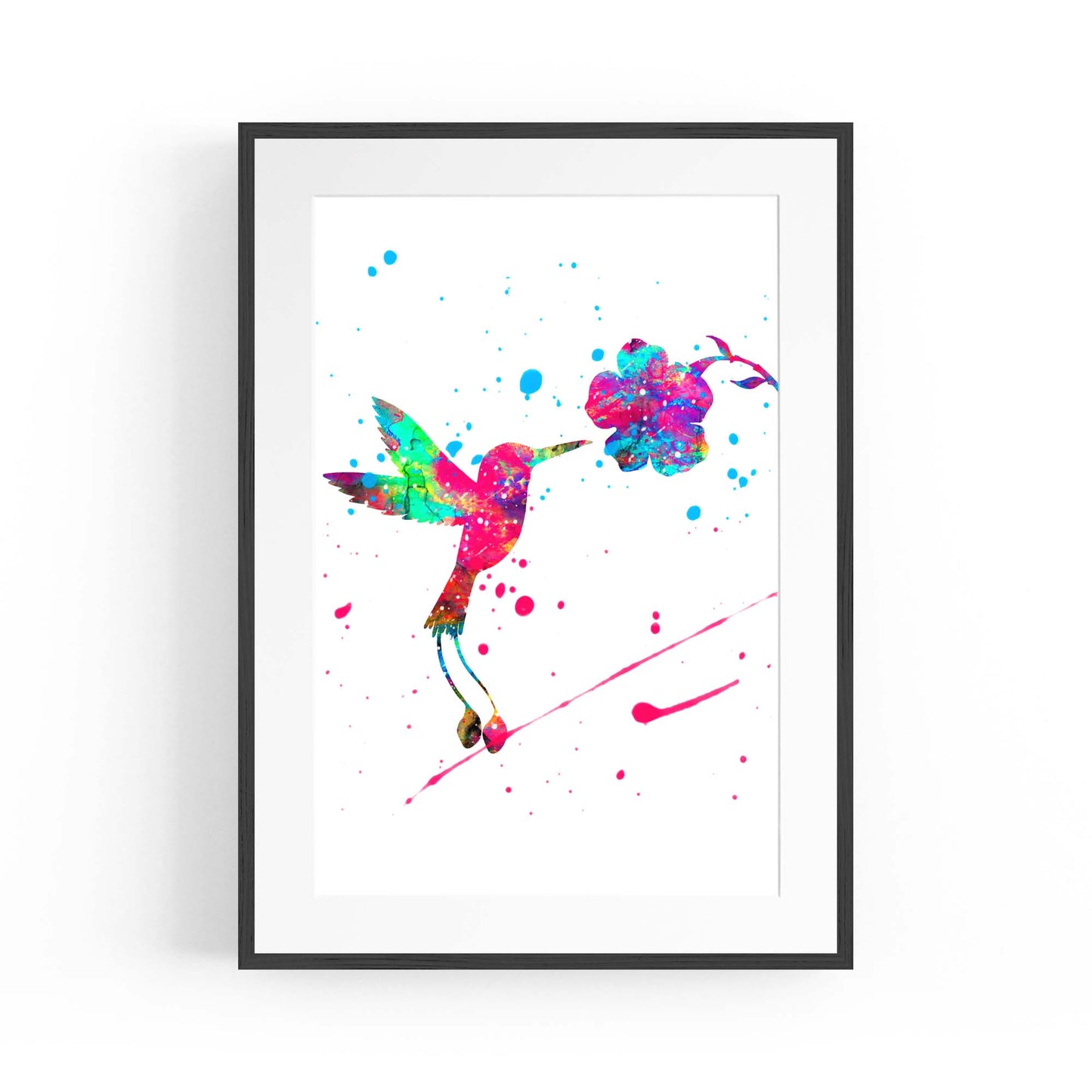 Watercolour Hummingbird Bird Nursery Wall Art #2 - The Affordable Art Company