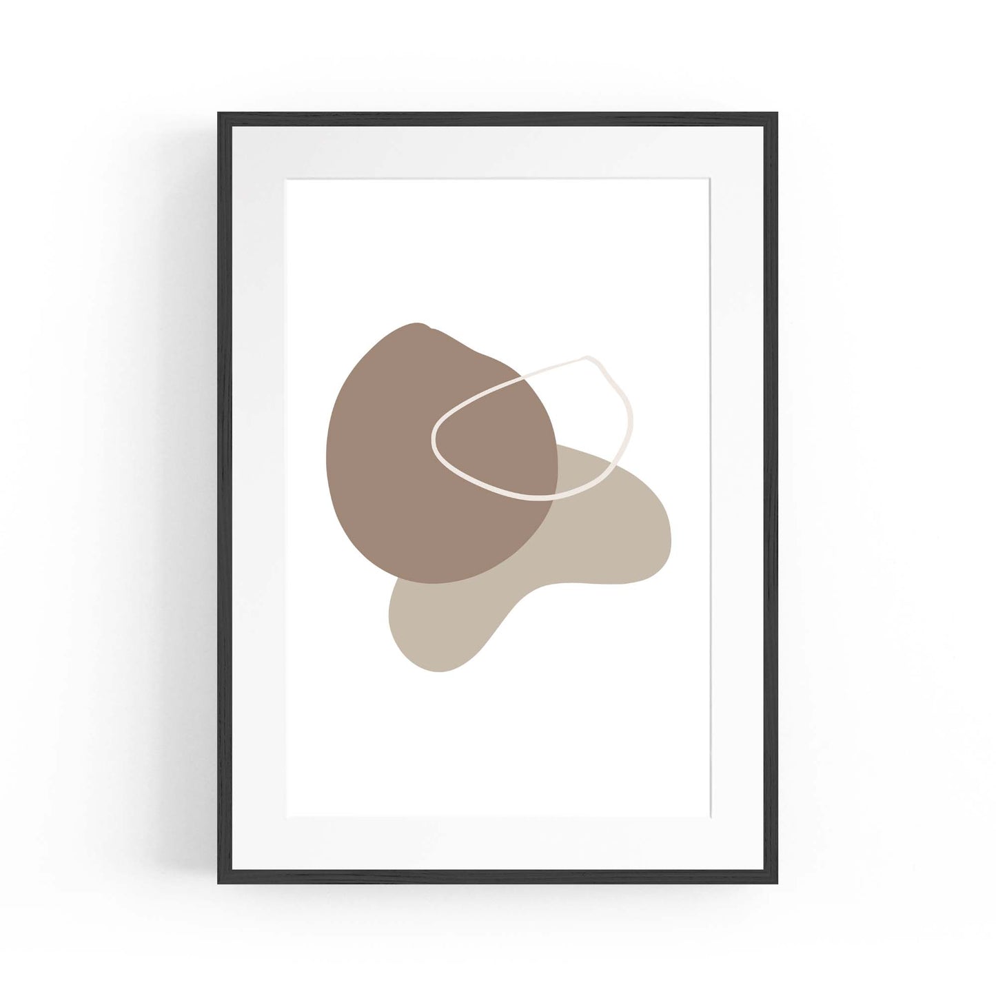 Minimal Black & White Shapes Abstract Wall Art #6 - The Affordable Art Company