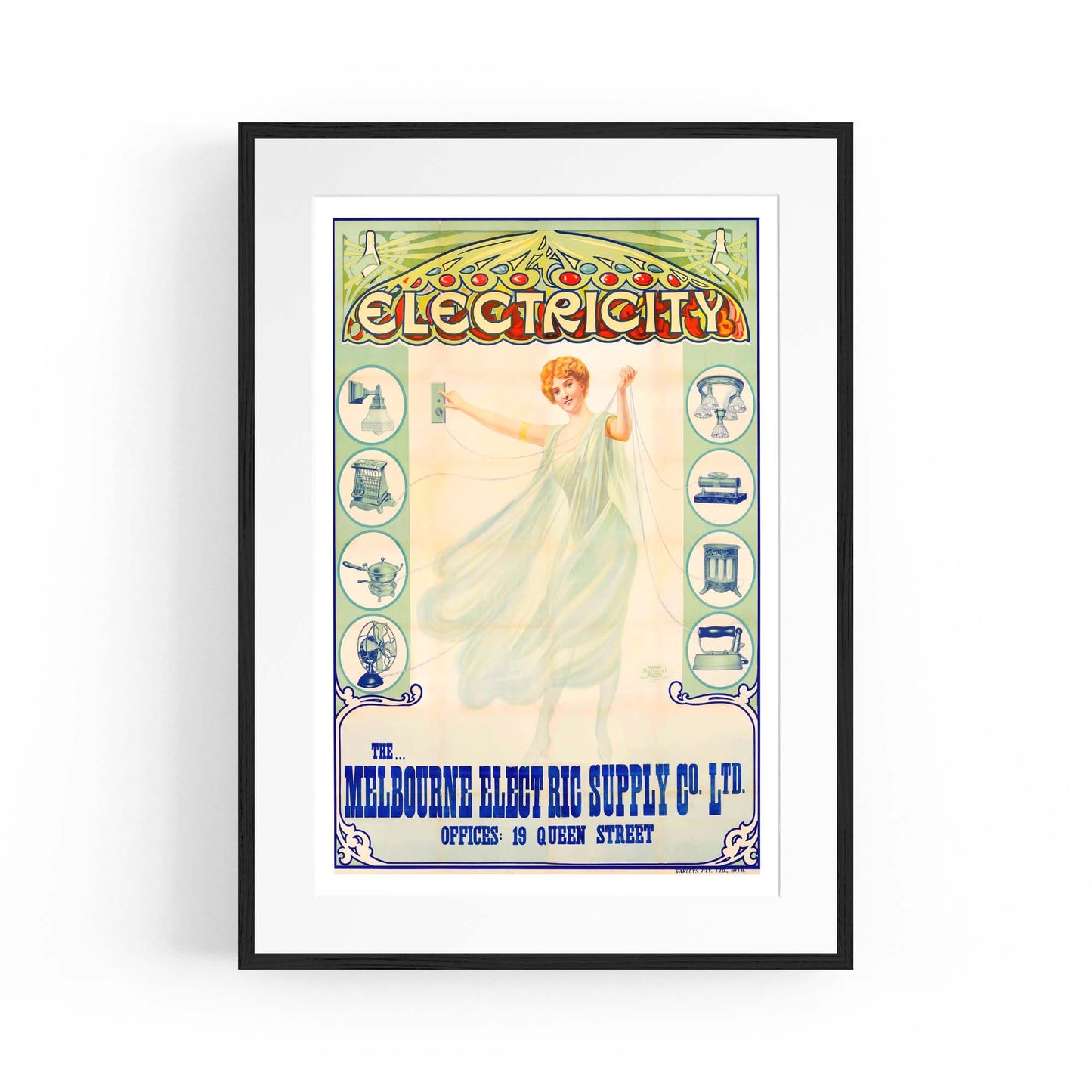 Melbourne Electric Supply Company Vintage Wall Art - The Affordable Art Company