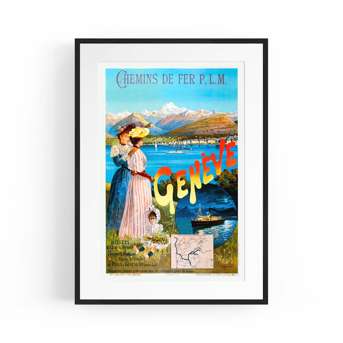 Geneve, Switzerland Vintage Travel Advert Wall Art - The Affordable Art Company