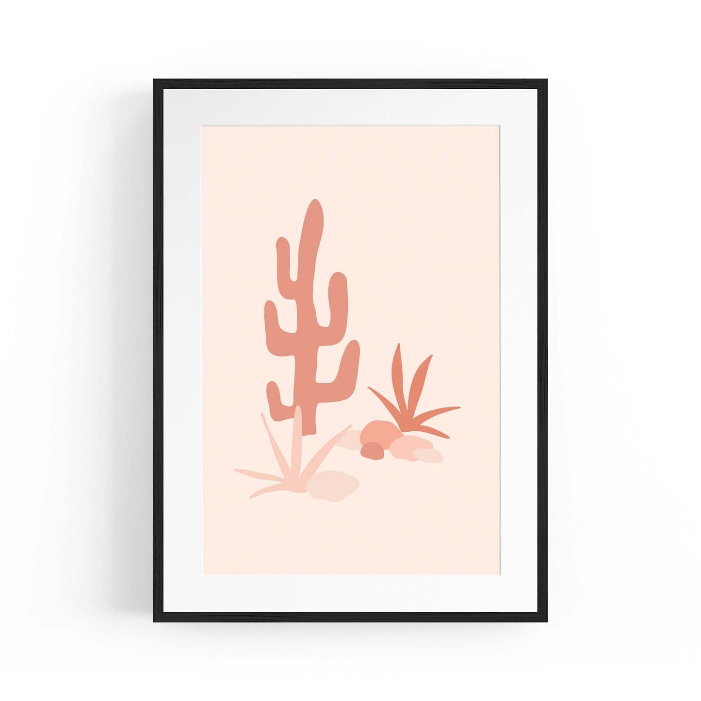 Minimal Cactus Retro Landscape Desert Wall Art #2 - The Affordable Art Company