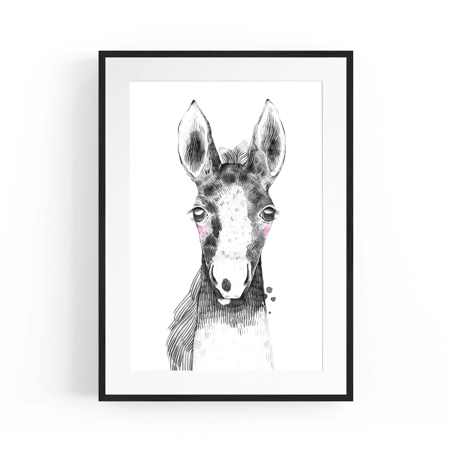 Cute Blushing Baby Horse Nursery Animal Wall Art - The Affordable Art Company
