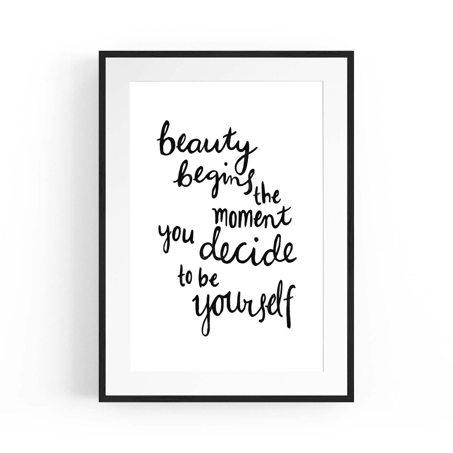 "Beauty Begins..." Bedroon Fashion Quote Wall Art - The Affordable Art Company